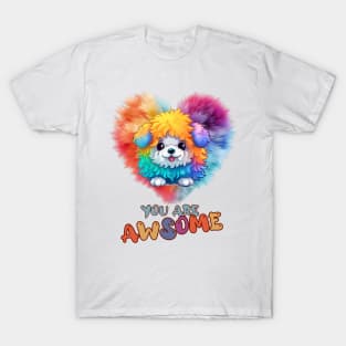 Fluffy: "You are awsome" collorful, cute, furry animals T-Shirt